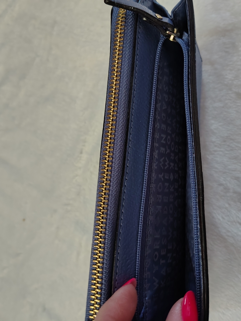 kate spade New York Blue Leather Wristlet Wallet - Picture 3 of 4